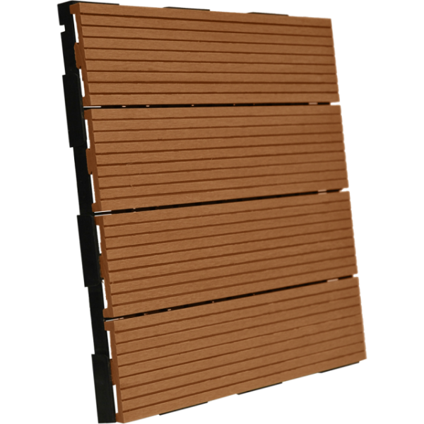 Garden Tile 30×30 cm – Rustic Brown Composite - Image 2