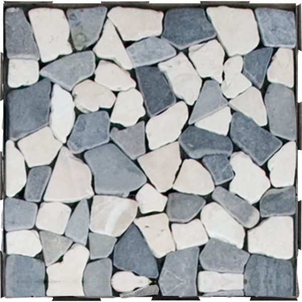 DIY Click Garden Tile Destination Green - Mosaic Stone Mix Grey and White