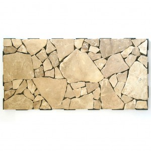 Light Large Stone Mosaic 60x30 Garden Tile from the side